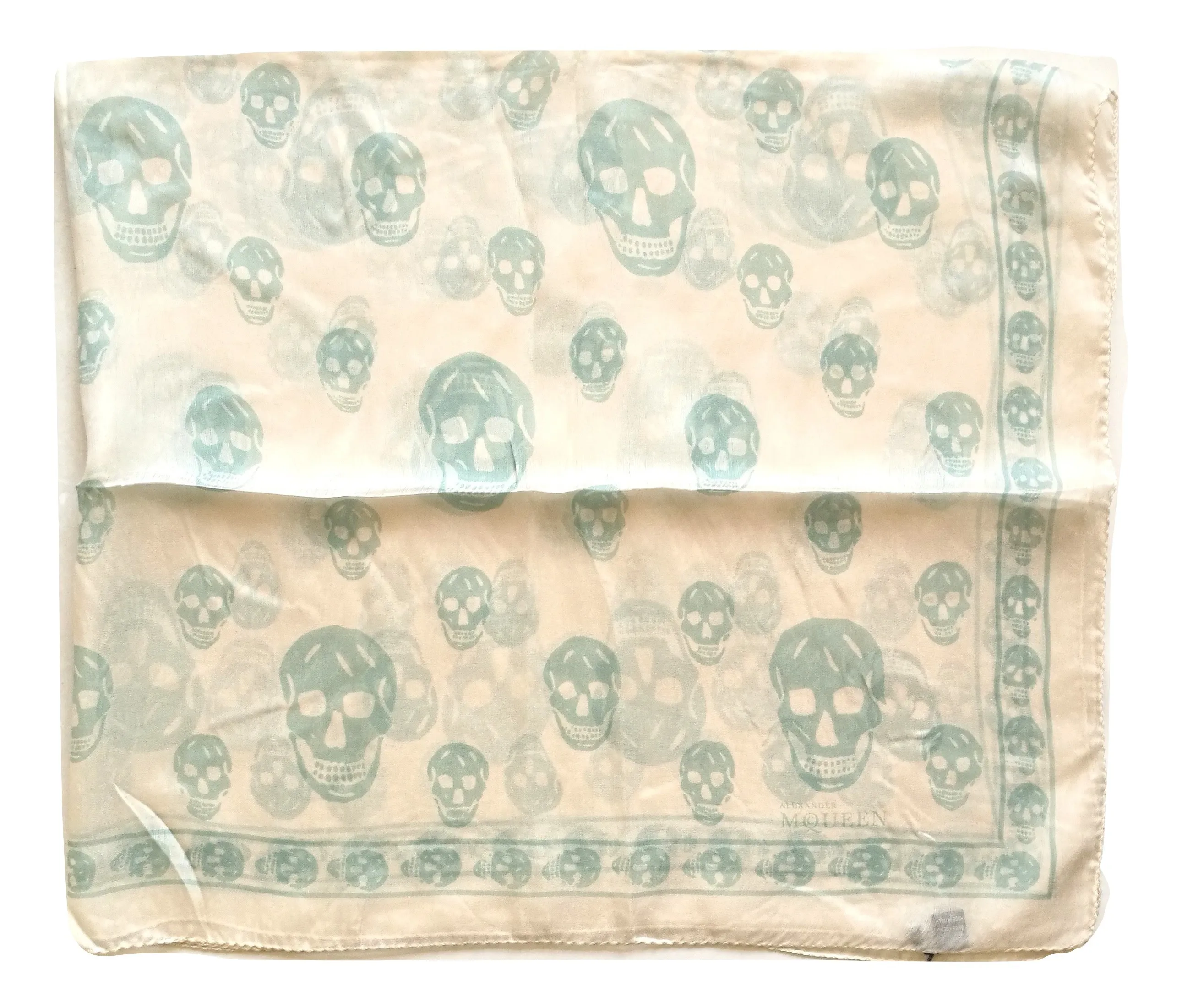 ALEXANDER MCQUEEN bufanda para mujer keffiyeh bufanda en gasa de seda 110640 926