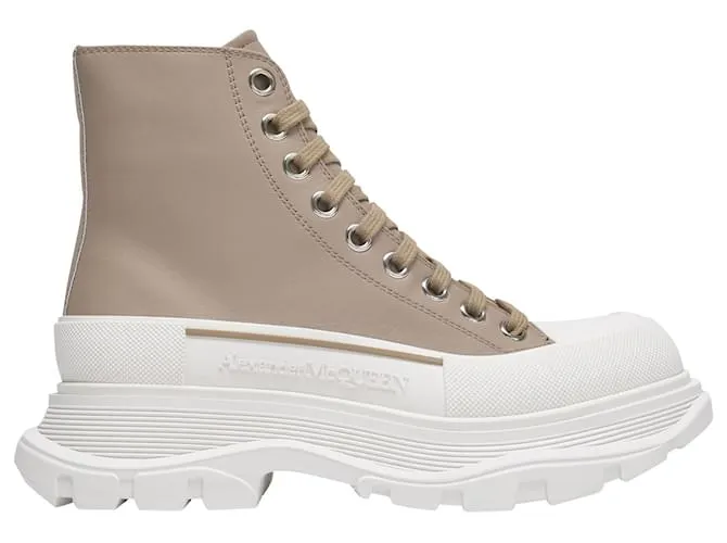 Alexander Mcqueen Zapatillas Tread Slick de cuero beige Carne 