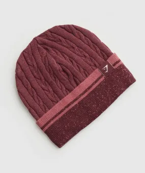 Beanies Gymshark Cable Beanie Vino Granate | 213584-ZTO