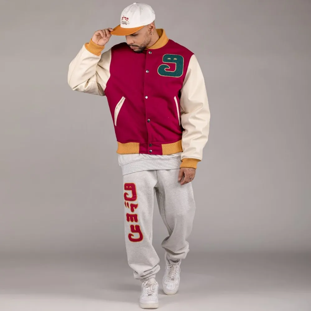 Chaqueta de Baseball Grimey "LUST MANTRA" - Wine | Fall 22