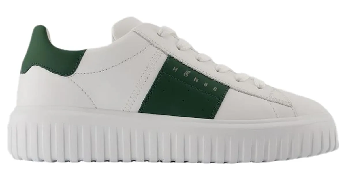 H Stripes Nuevas Zapatillas - Hogan - Cuero - Blanco 