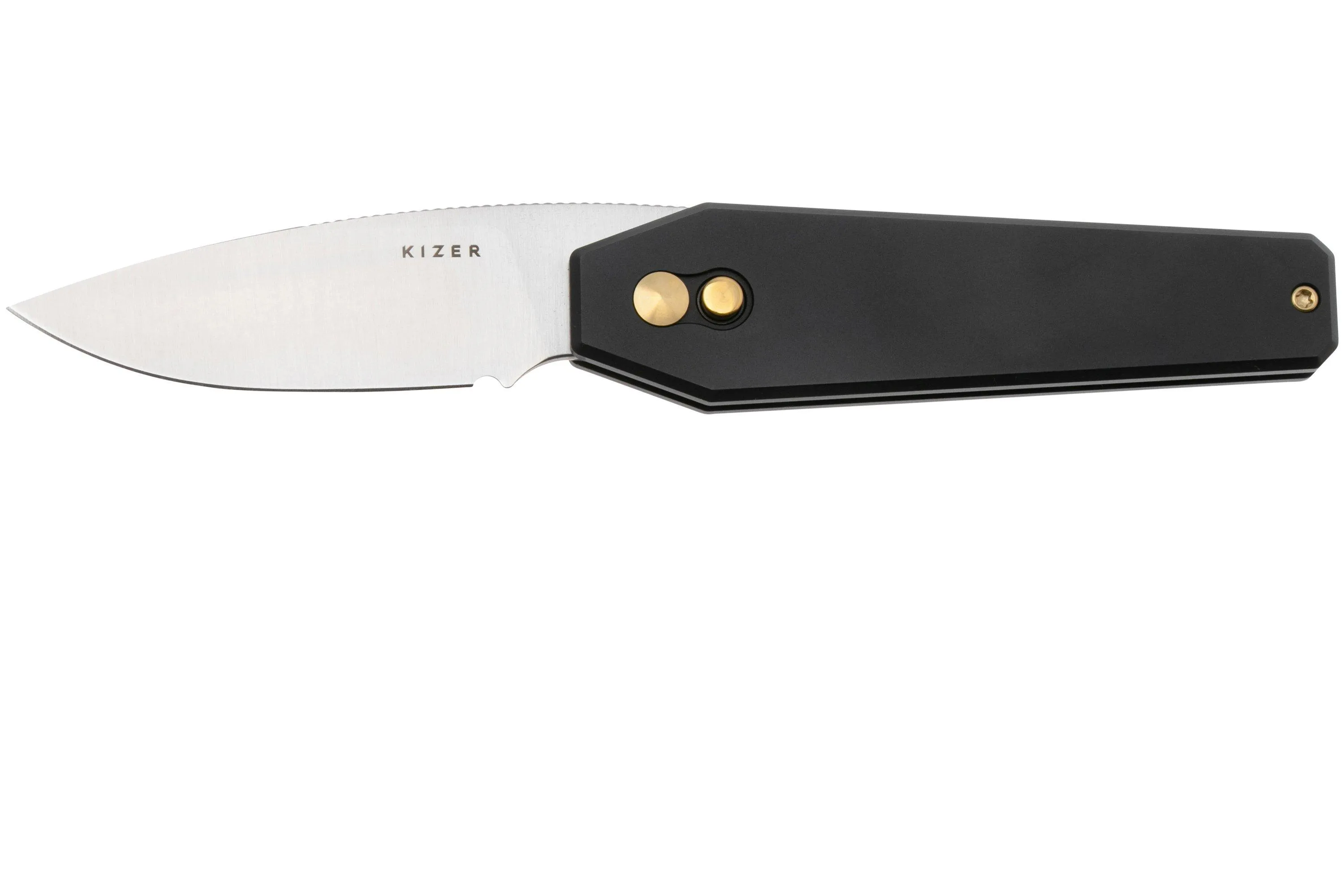 Kizer Tomb V3692A2, Satin Nitro-V, Black Aluminum navaja, diseño de Bradley Diaz