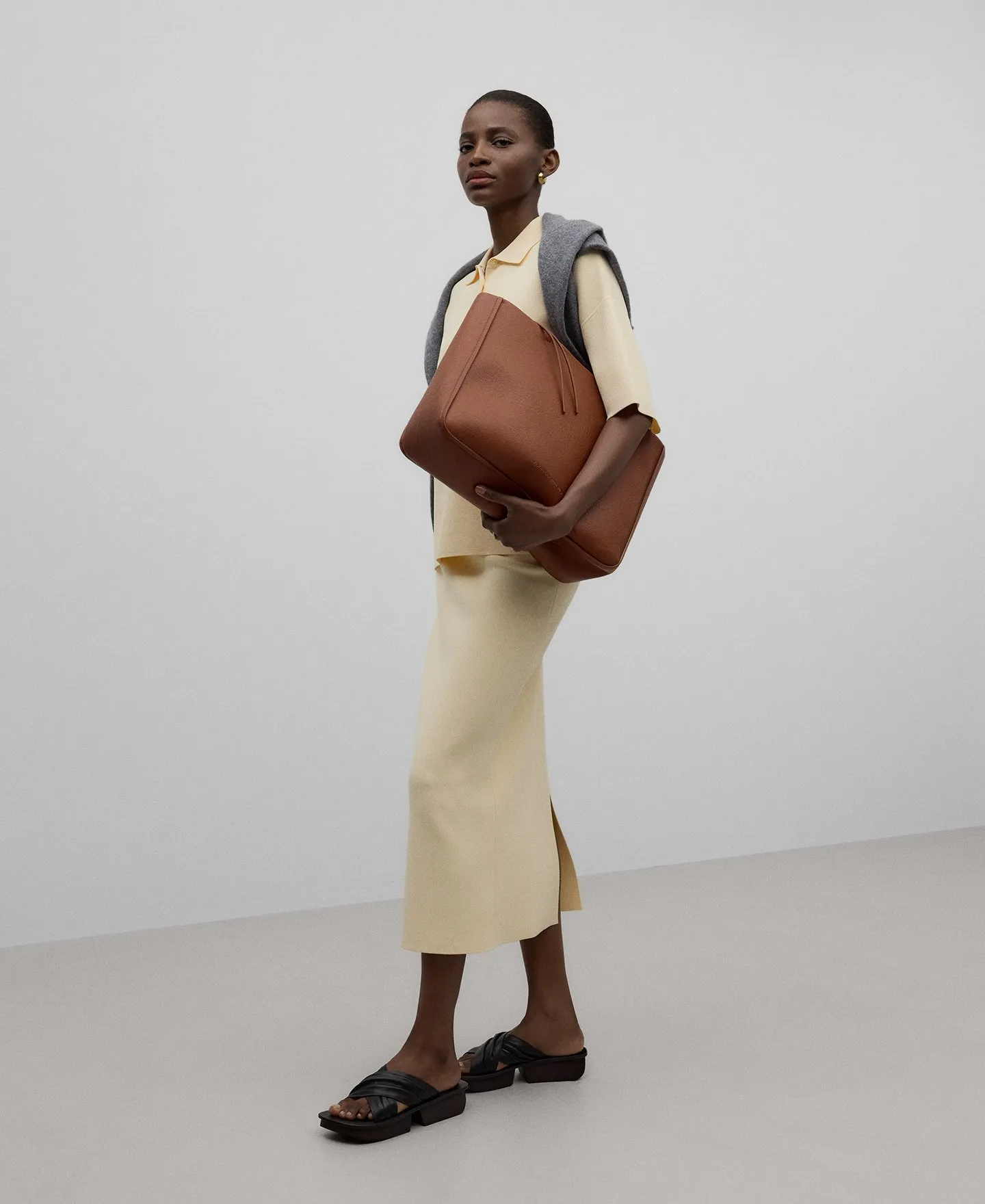 Leather-Non-Leather shopper bag woman