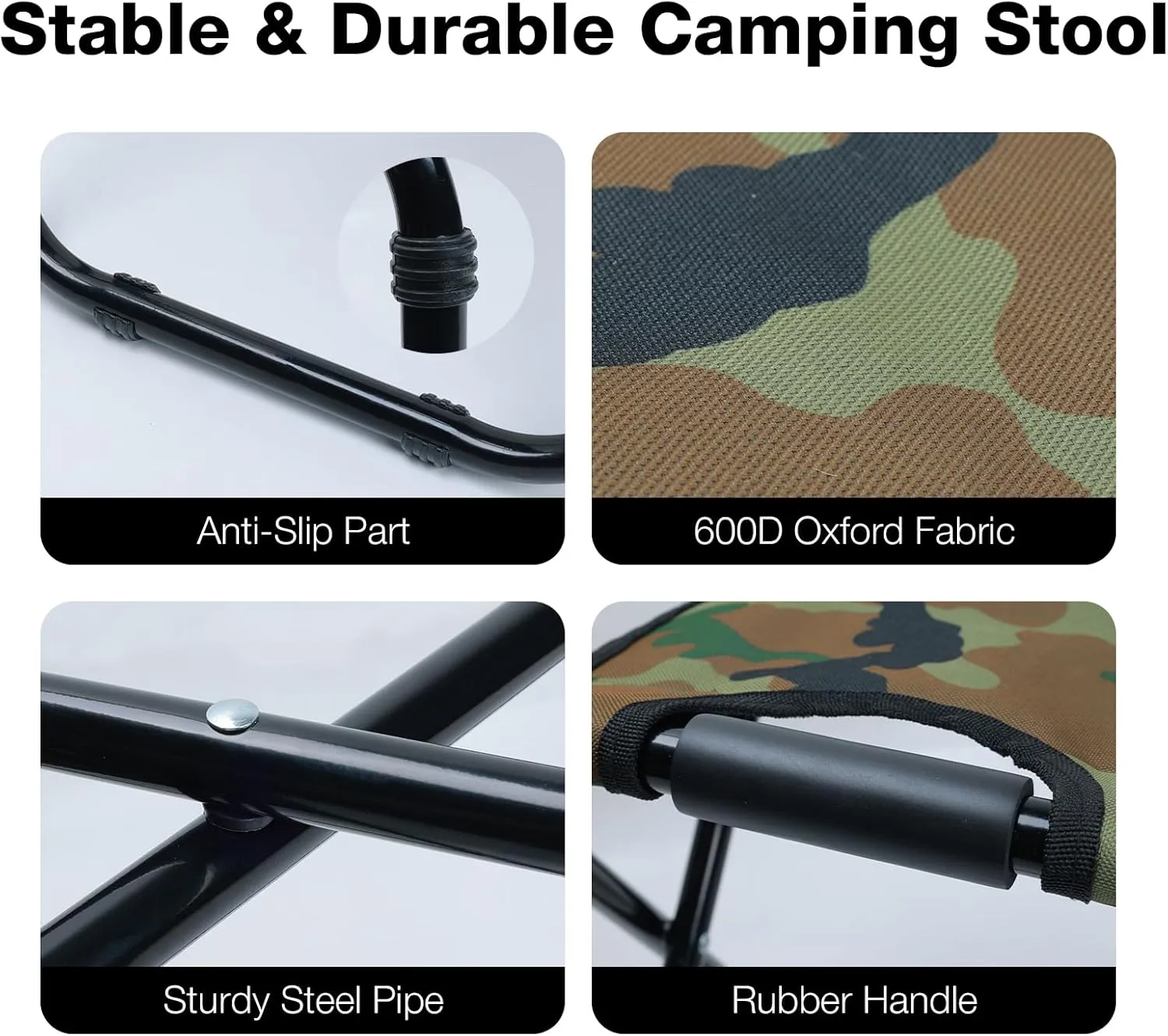 Outplea Taburete ultraligero de camping para adultos con mochila enfriadora extraíble de 15 L  taburete de caza alto plegable po