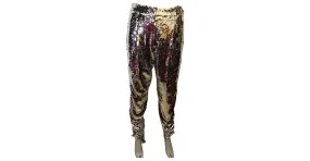 Pantalones Tibi con lentejuelas Plata Blanco 