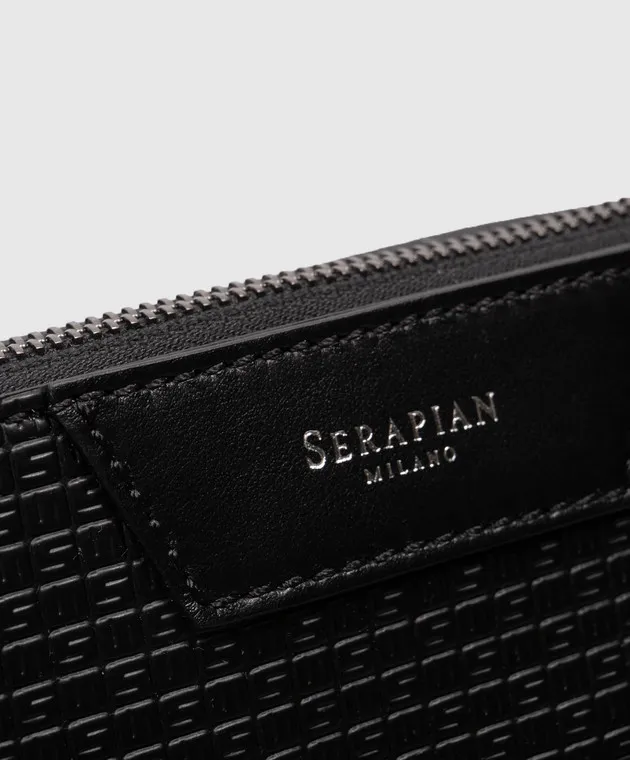 Serapian Black leather Eclipse logo bag