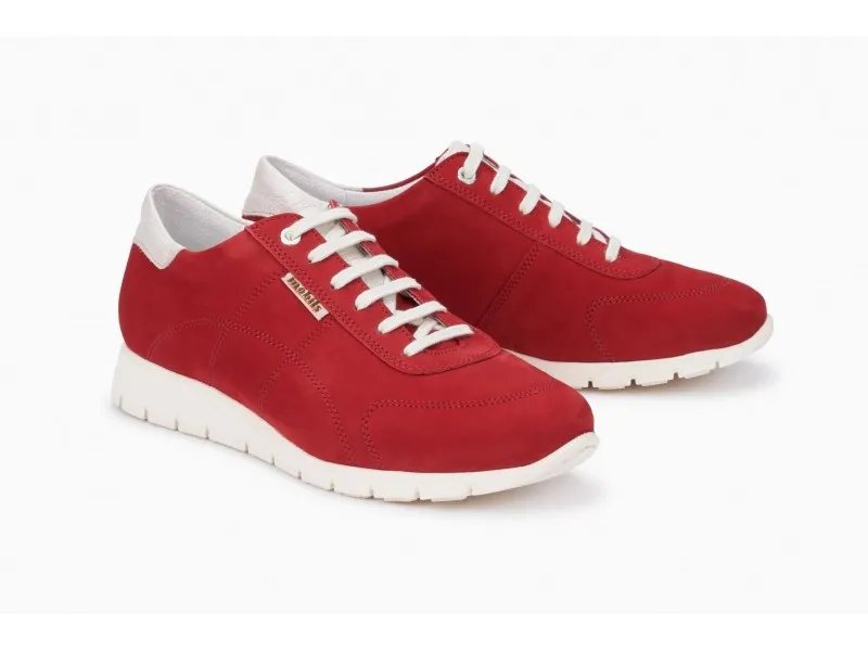 SNEAKERS NOBUCK DORTHE MEPHISTO EN COLOR ROJO Y OCRE