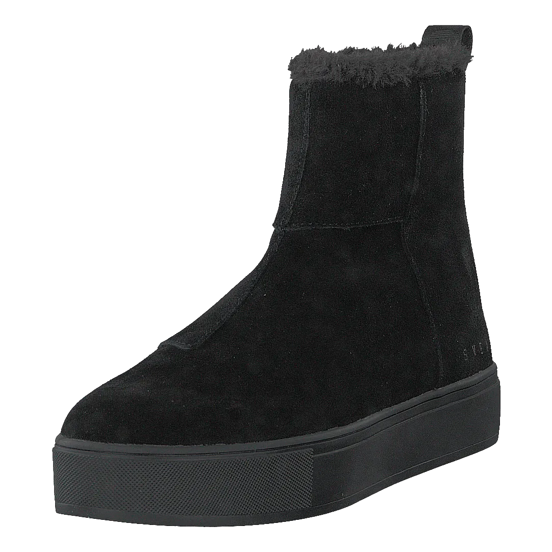 Svea Suede Pile Boot Black